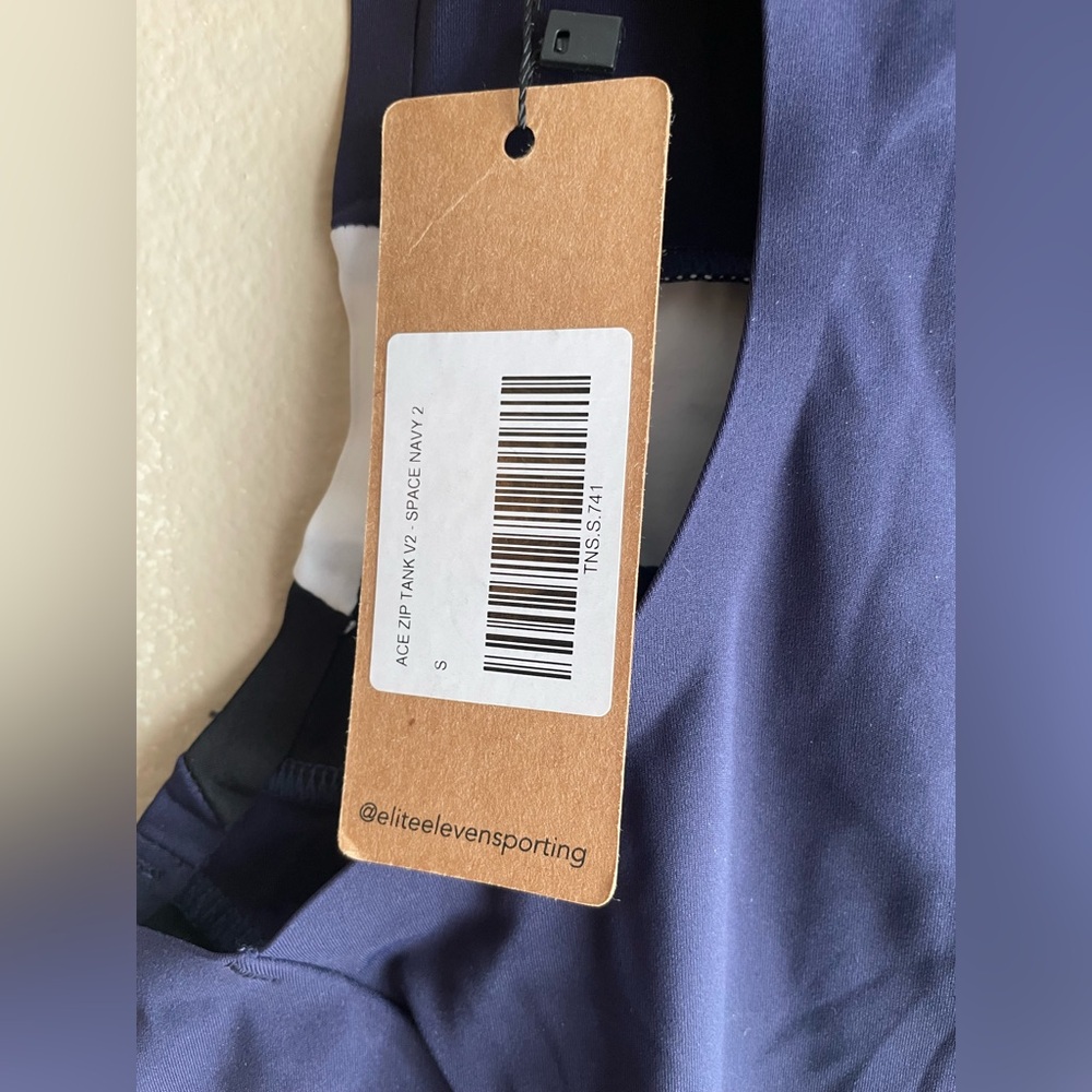 New Ace Zip Tank Top Navy Size Small - Picture 4 of 6